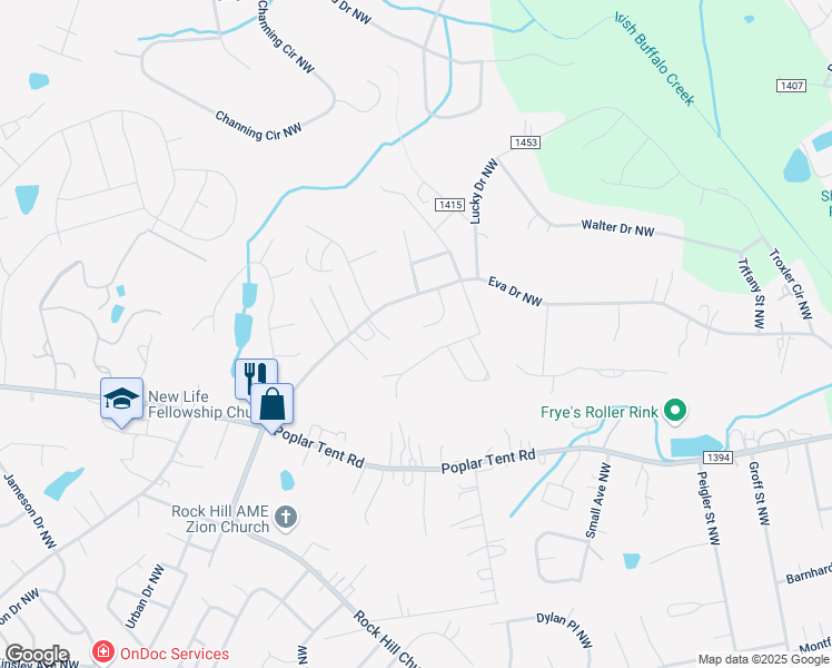 map of restaurants, bars, coffee shops, grocery stores, and more near 231 Christianna Court Northwest in Concord