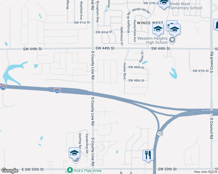 map of restaurants, bars, coffee shops, grocery stores, and more near 8900 Southwest 48th Street in Oklahoma City