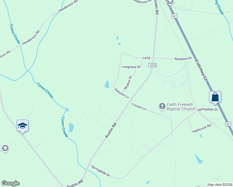 map of restaurants, bars, coffee shops, grocery stores, and more near 1190 Autumn Lane in New London