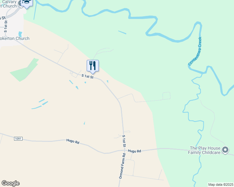 map of restaurants, bars, coffee shops, grocery stores, and more near 1109 Morris Bbq Road in Hookerton