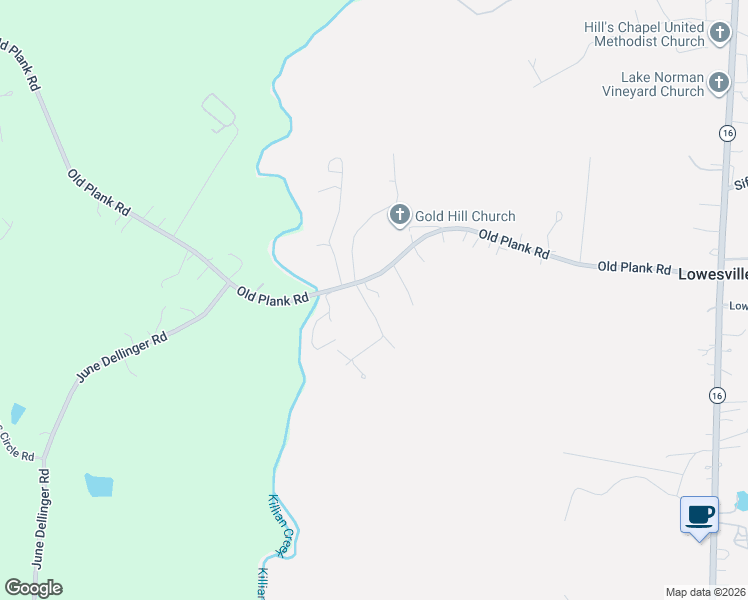 map of restaurants, bars, coffee shops, grocery stores, and more near 7368 Old Plank Road in Stanley