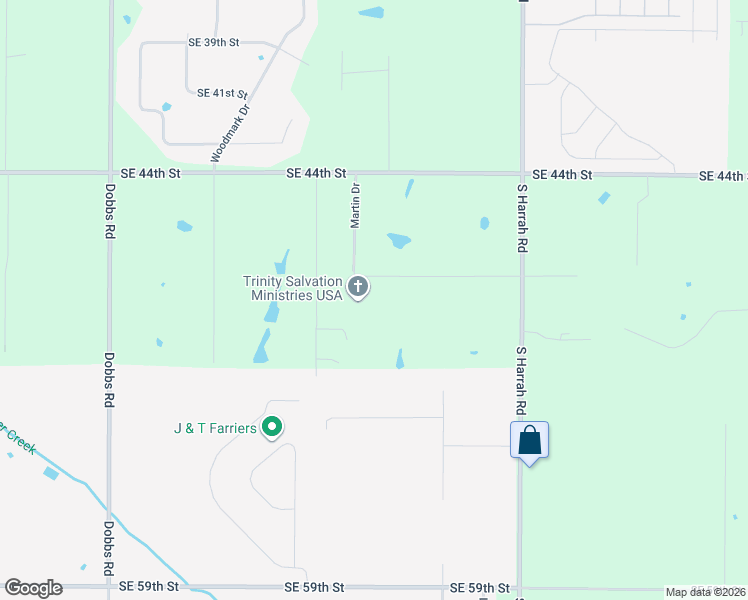 map of restaurants, bars, coffee shops, grocery stores, and more near 20636 Southeast 48th Street in Oklahoma County