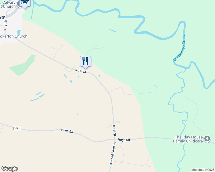 map of restaurants, bars, coffee shops, grocery stores, and more near 1109 Morris Bbq Road in Hookerton