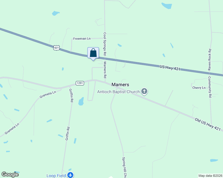map of restaurants, bars, coffee shops, grocery stores, and more near 6933 Old US Highway 421 in Lillington