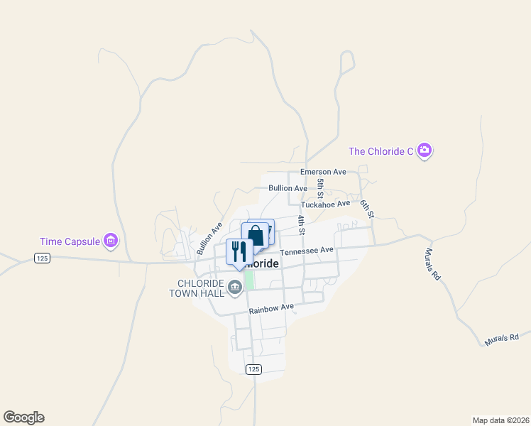 map of restaurants, bars, coffee shops, grocery stores, and more near 4922 B Bullion Avenue in Chloride