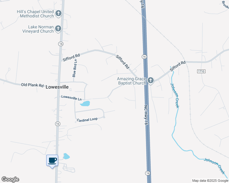 map of restaurants, bars, coffee shops, grocery stores, and more near 6837 Lowesville Lane in Stanley