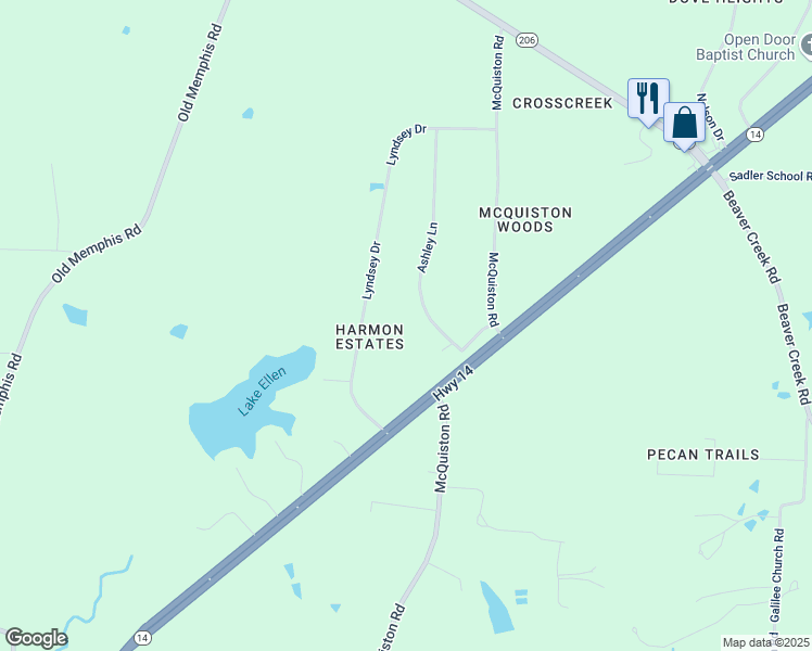 map of restaurants, bars, coffee shops, grocery stores, and more near 390 Ashley Lane in Brighton