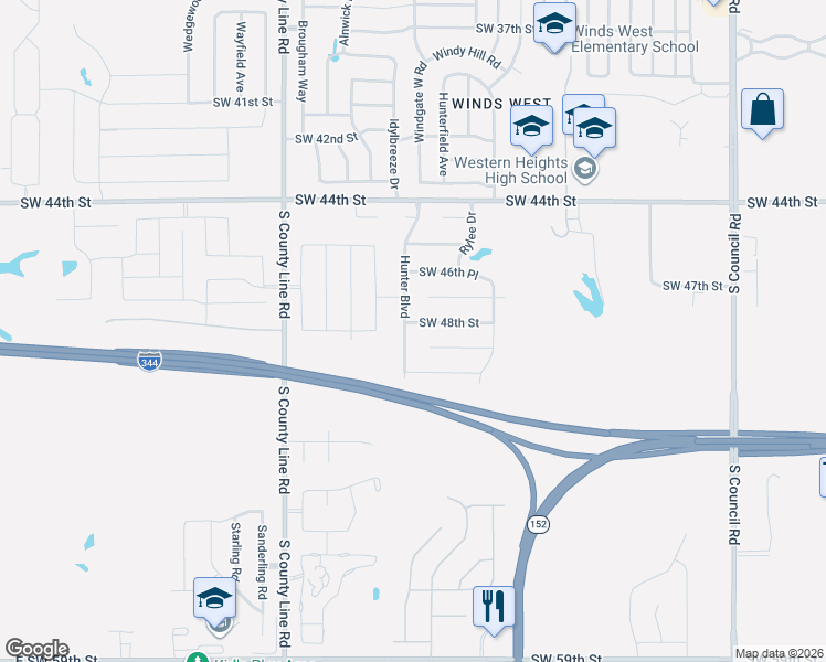 map of restaurants, bars, coffee shops, grocery stores, and more near 4904 Hunter Boulevard in Oklahoma City