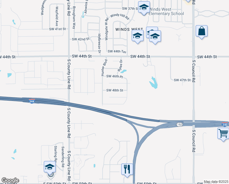 map of restaurants, bars, coffee shops, grocery stores, and more near 8504 Southwest 48th Street in Oklahoma City