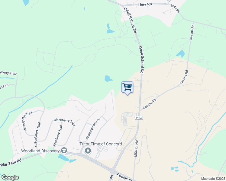 map of restaurants, bars, coffee shops, grocery stores, and more near 8100 Chatham Oaks Drive in Concord