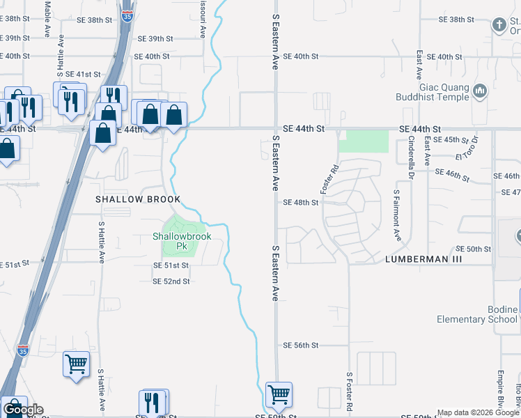 map of restaurants, bars, coffee shops, grocery stores, and more near in Oklahoma City