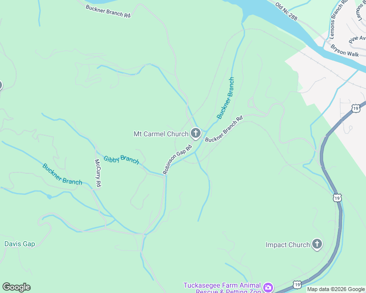 map of restaurants, bars, coffee shops, grocery stores, and more near 45 Robinson Gap Rd in Bryson City