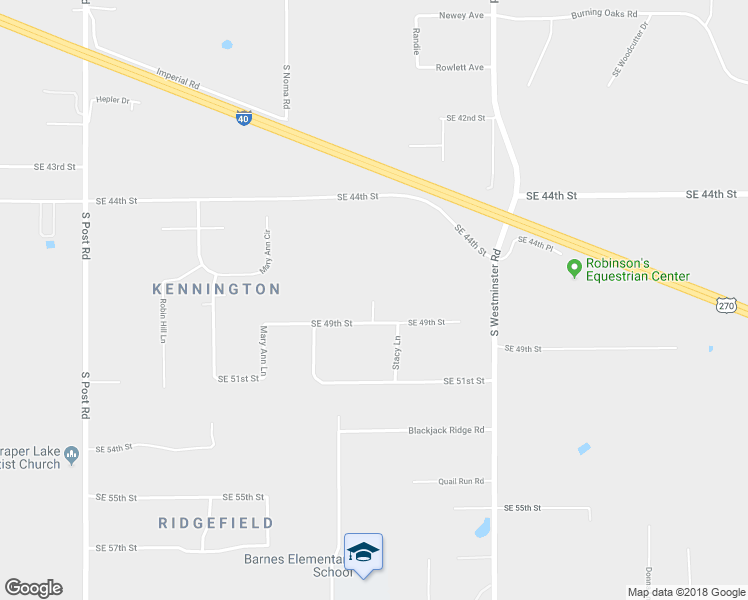 map of restaurants, bars, coffee shops, grocery stores, and more near 4998 Lance Drive in Oklahoma City