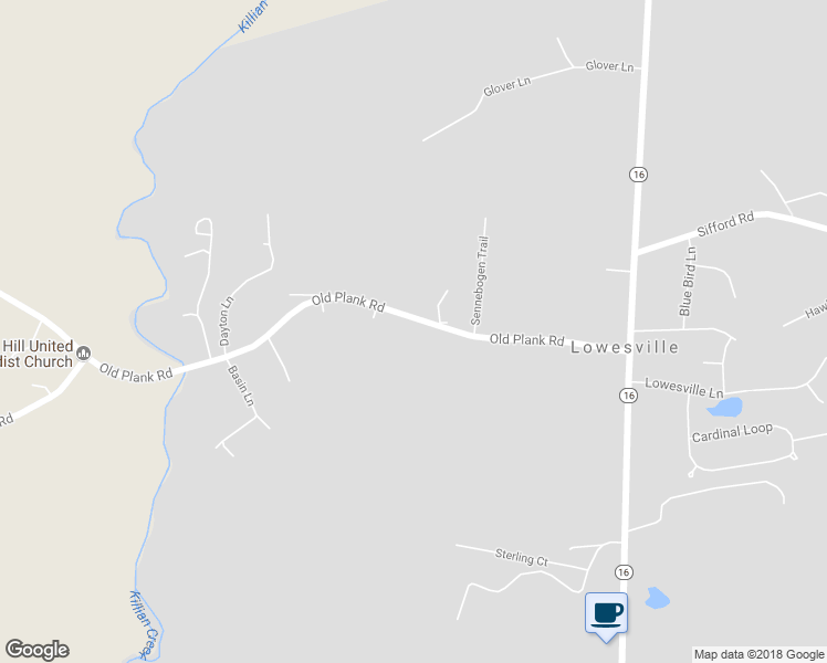 map of restaurants, bars, coffee shops, grocery stores, and more near 7604 Old Plank Road in Stanley