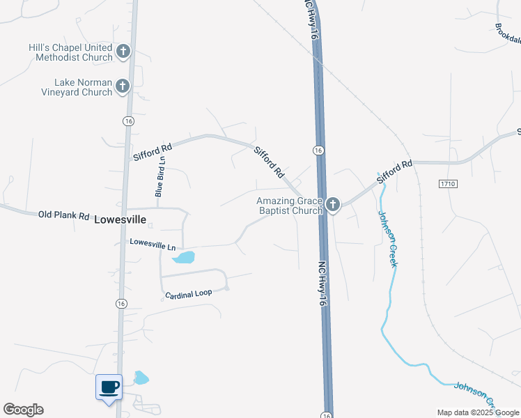 map of restaurants, bars, coffee shops, grocery stores, and more near 6837 Lowesville Lane in Stanley