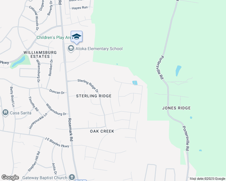 map of restaurants, bars, coffee shops, grocery stores, and more near 174 Bucktrail Cove in Atoka