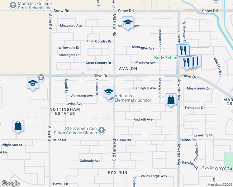 map of restaurants, bars, coffee shops, grocery stores, and more near 12012 Cherry Valley Avenue in Bakersfield