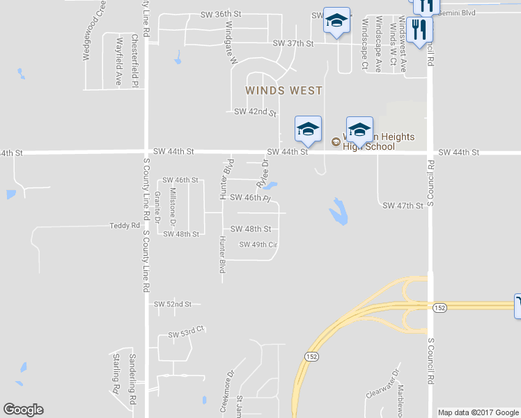 map of restaurants, bars, coffee shops, grocery stores, and more near 8421 Southwest 47th Circle in Oklahoma City