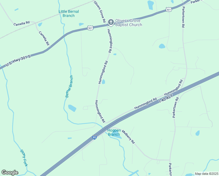 map of restaurants, bars, coffee shops, grocery stores, and more near 775 Hummingbird Road in Four Oaks