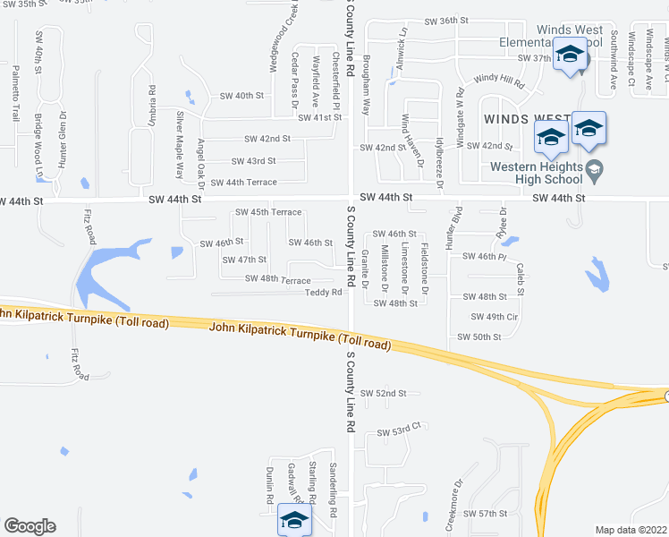map of restaurants, bars, coffee shops, grocery stores, and more near Southwest 47th Street in Oklahoma City