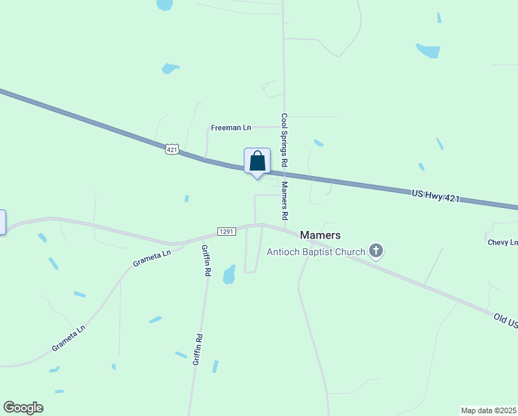 map of restaurants, bars, coffee shops, grocery stores, and more near 7110 Old US Highway 421 in Lillington