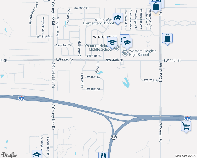 map of restaurants, bars, coffee shops, grocery stores, and more near 8401 Southwest 47th Circle in Oklahoma City
