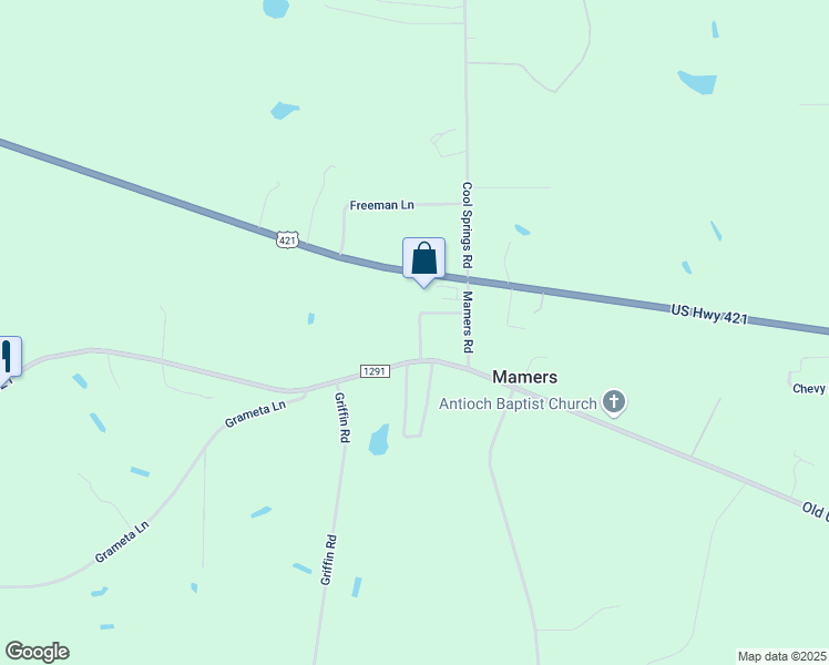 map of restaurants, bars, coffee shops, grocery stores, and more near 7110 Old US Highway 421 in Lillington