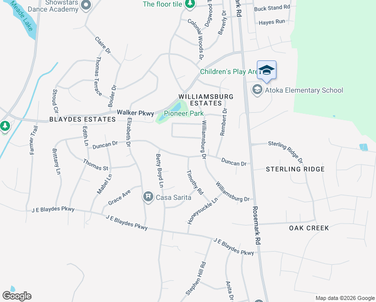 map of restaurants, bars, coffee shops, grocery stores, and more near 304 Duncan Dr in Atoka