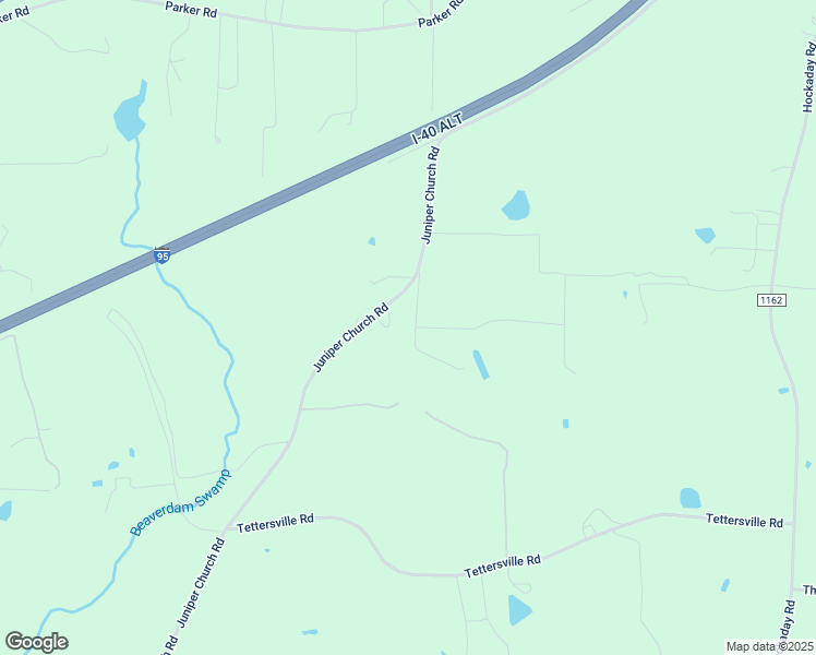 map of restaurants, bars, coffee shops, grocery stores, and more near 525 Juniper Church Road in Four Oaks