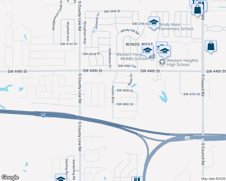 map of restaurants, bars, coffee shops, grocery stores, and more near 8701 Southwest 46th Place in Oklahoma City