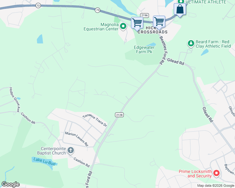 map of restaurants, bars, coffee shops, grocery stores, and more near in Huntersville