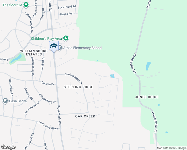 map of restaurants, bars, coffee shops, grocery stores, and more near 174 Bucktrail Cove in Atoka