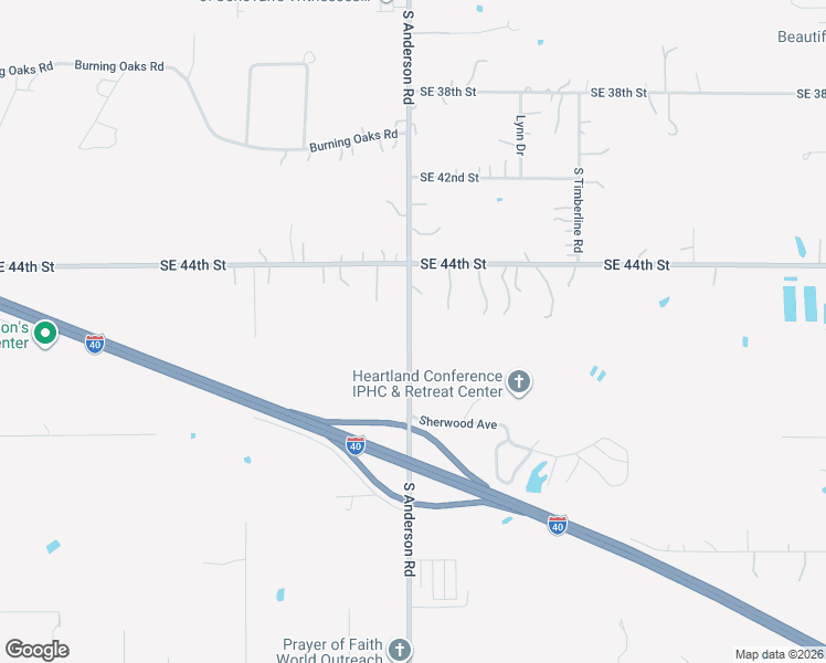 map of restaurants, bars, coffee shops, grocery stores, and more near 11910 Southeast 44th Street in Oklahoma City