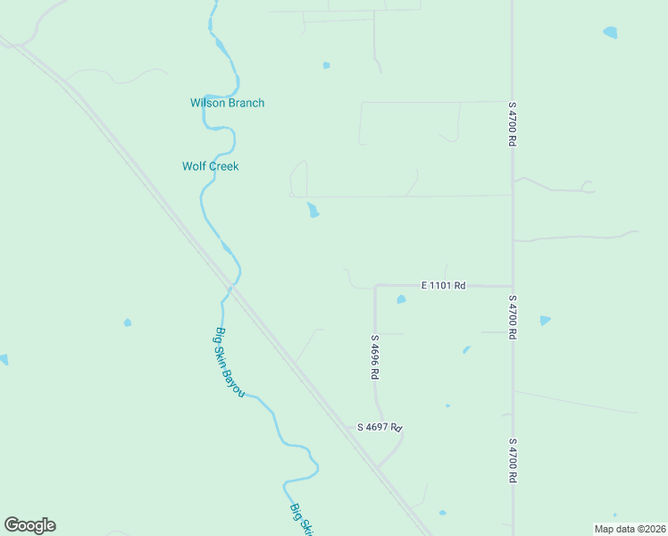 map of restaurants, bars, coffee shops, grocery stores, and more near 110100 South 4696 Road in Muldrow