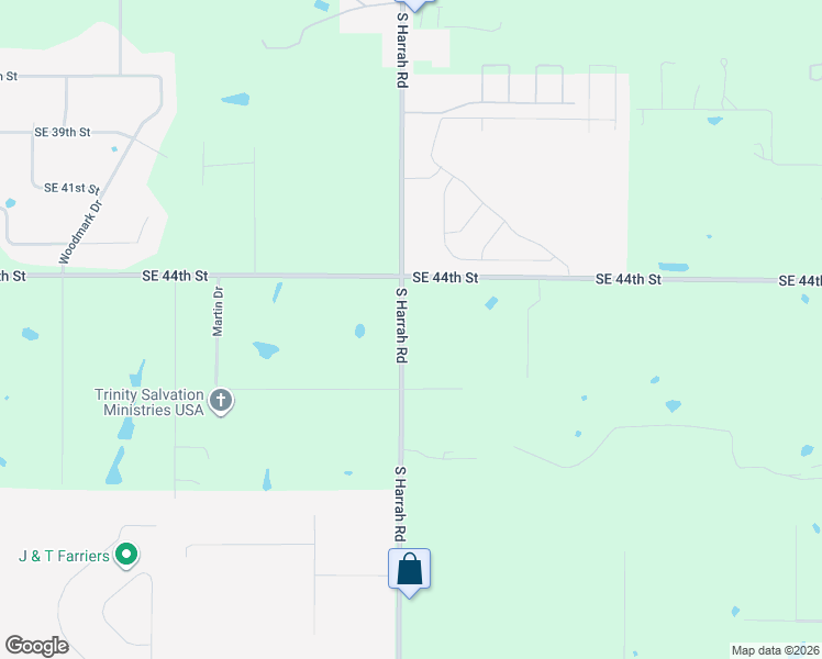 map of restaurants, bars, coffee shops, grocery stores, and more near 4600 South Harrah Road in Oklahoma County