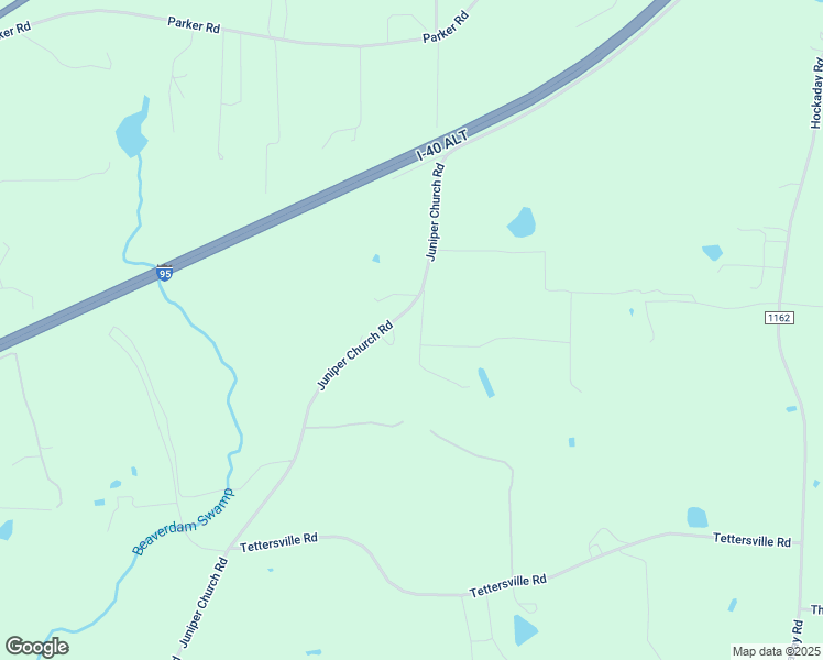 map of restaurants, bars, coffee shops, grocery stores, and more near 525 Juniper Church Road in Four Oaks