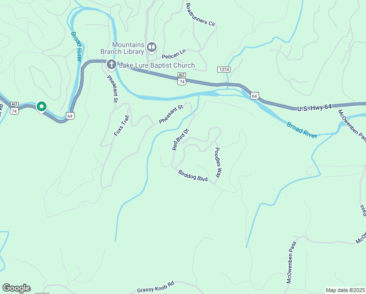 map of restaurants, bars, coffee shops, grocery stores, and more near 198 Wildcat Boulevard in Lake Lure