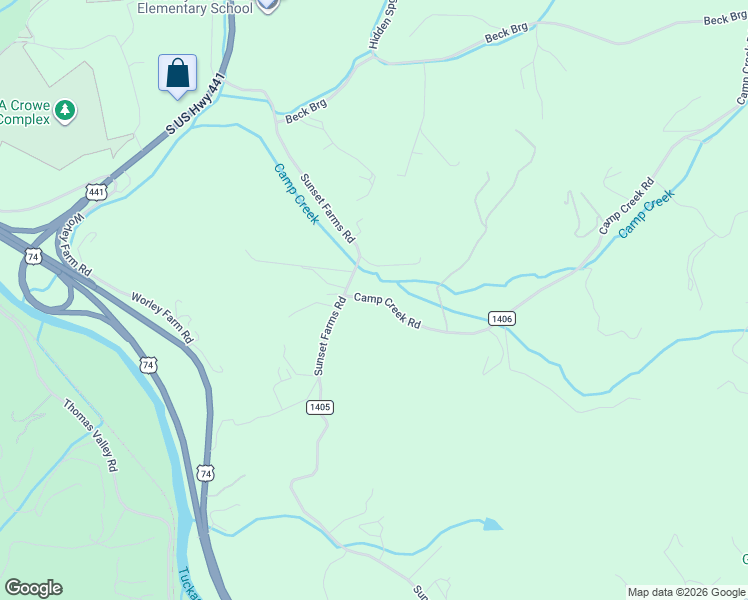 map of restaurants, bars, coffee shops, grocery stores, and more near 123 Camp Creek Rd in Whittier