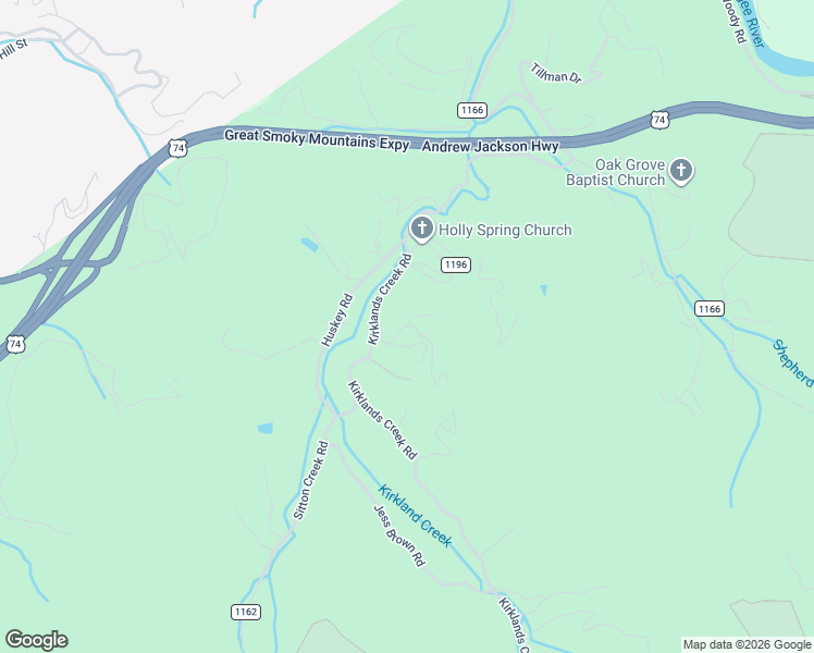 map of restaurants, bars, coffee shops, grocery stores, and more near 25 Coltswood Lane in Bryson City