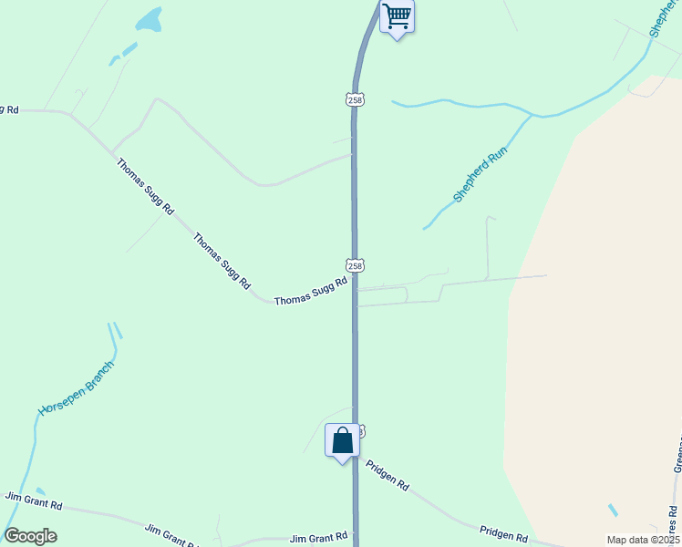 map of restaurants, bars, coffee shops, grocery stores, and more near 32 Thomas Sugg Road in Snow Hill