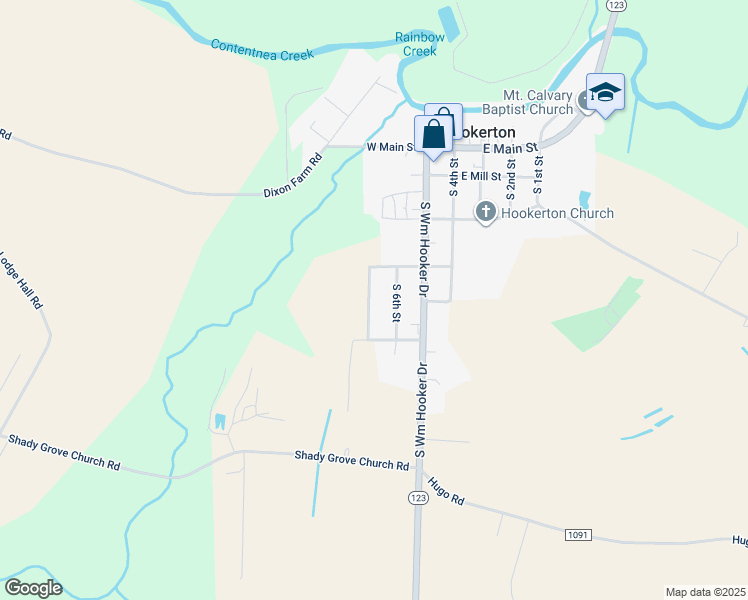 map of restaurants, bars, coffee shops, grocery stores, and more near 415 South 7th Street in Hookerton