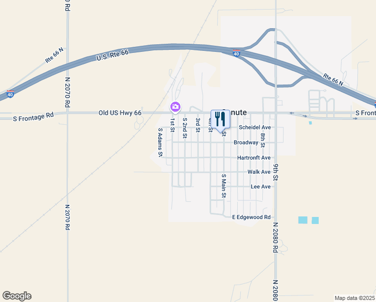 map of restaurants, bars, coffee shops, grocery stores, and more near 302 2nd Street in Canute