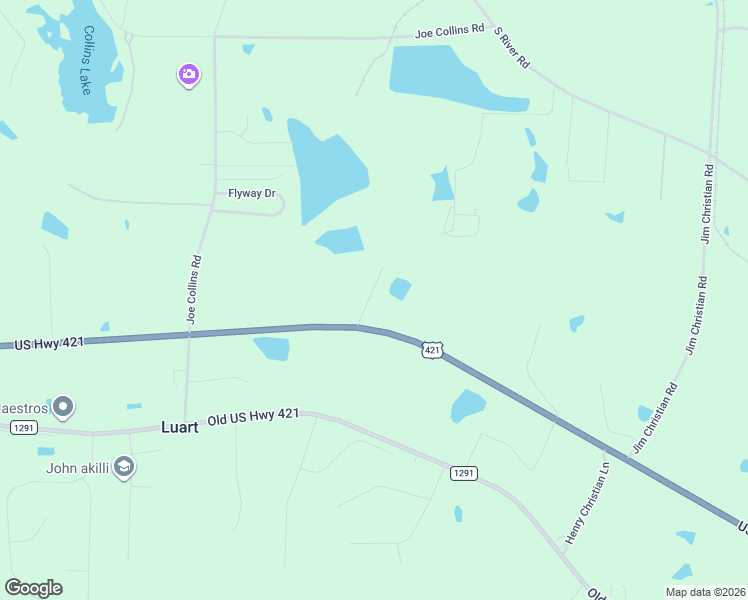 map of restaurants, bars, coffee shops, grocery stores, and more near 60 Luart Drive in Lillington