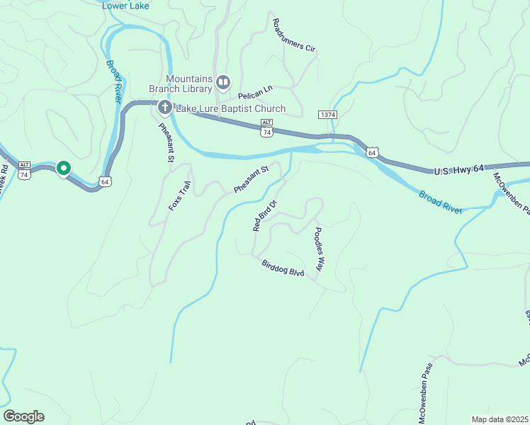 map of restaurants, bars, coffee shops, grocery stores, and more near 198 Wildcat Boulevard in Lake Lure