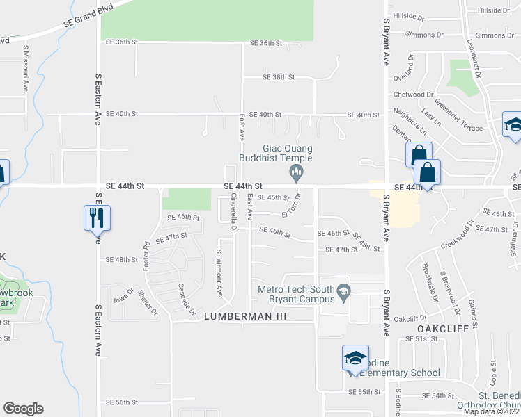 map of restaurants, bars, coffee shops, grocery stores, and more near 2509 El Toro Drive in Oklahoma City