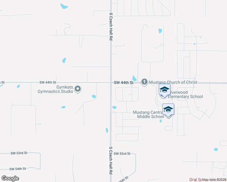 map of restaurants, bars, coffee shops, grocery stores, and more near 4600 Hambletonian Lane in Mustang