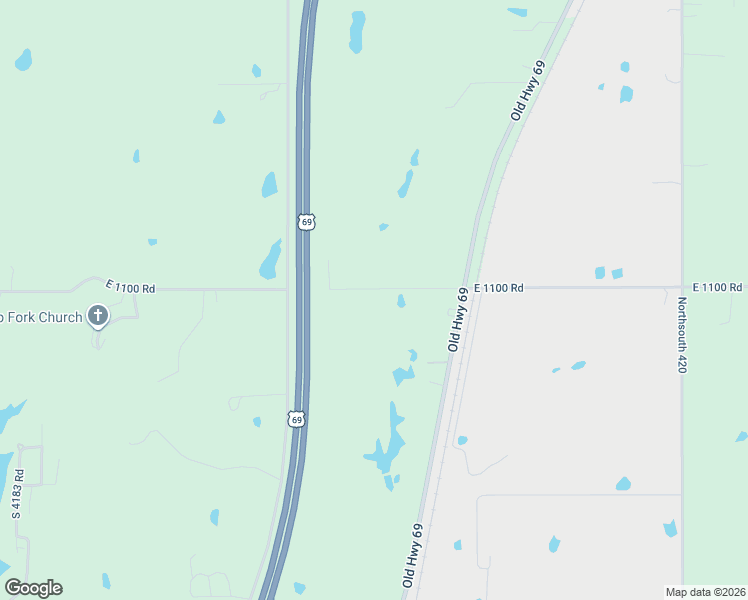 map of restaurants, bars, coffee shops, grocery stores, and more near 419174 East 1100 Road in Checotah