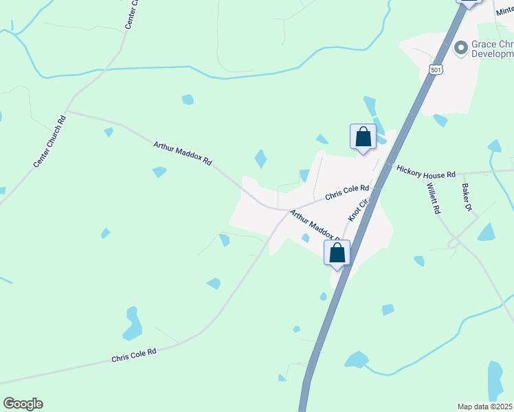 map of restaurants, bars, coffee shops, grocery stores, and more near 443 Arthur Maddox Road in Sanford