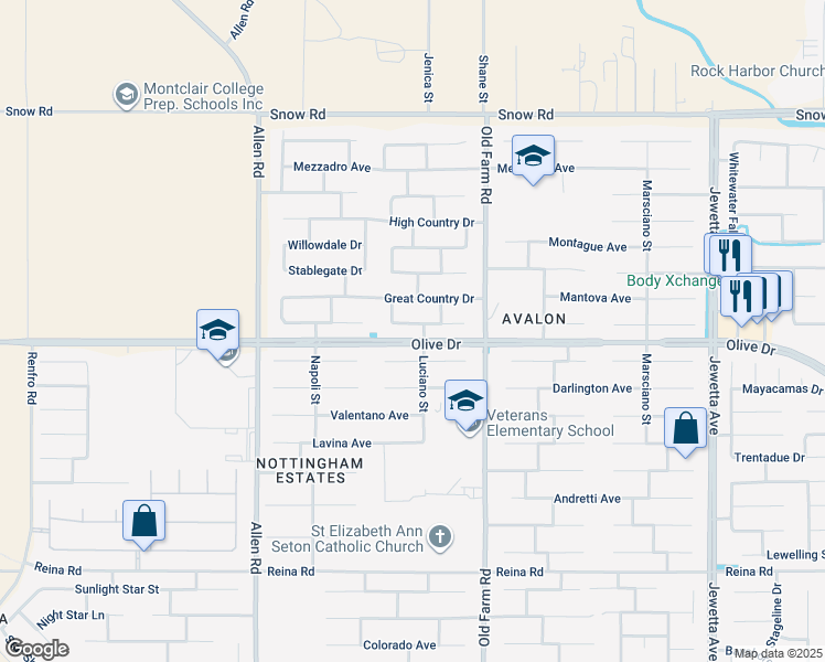 map of restaurants, bars, coffee shops, grocery stores, and more near 12305 Quiet Pasture Drive in Bakersfield