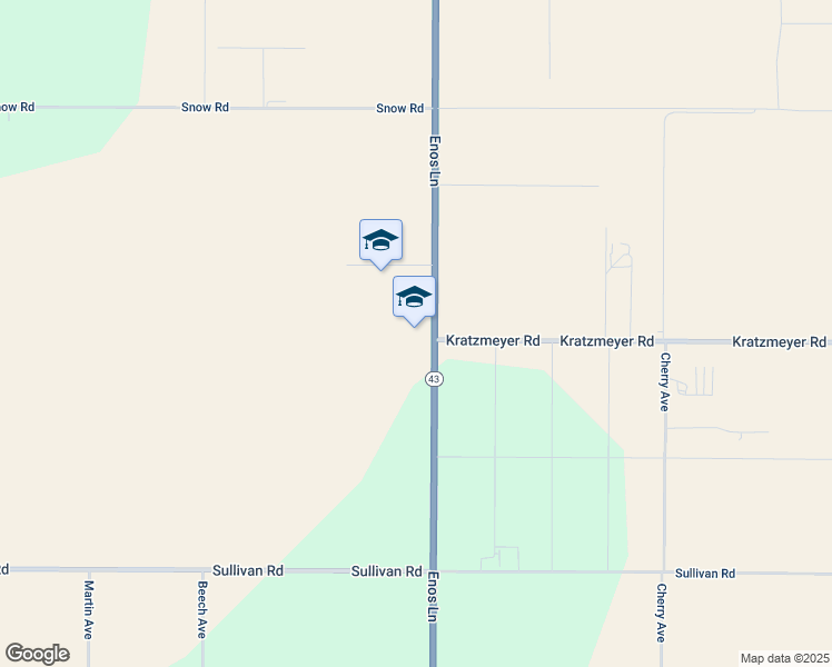 map of restaurants, bars, coffee shops, grocery stores, and more near 6601 Enos Lane in Bakersfield